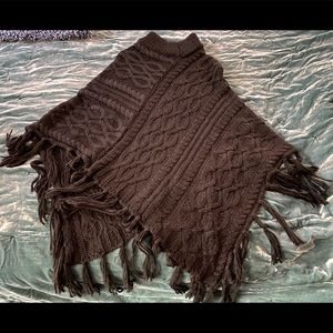 Black Sweater Pancho